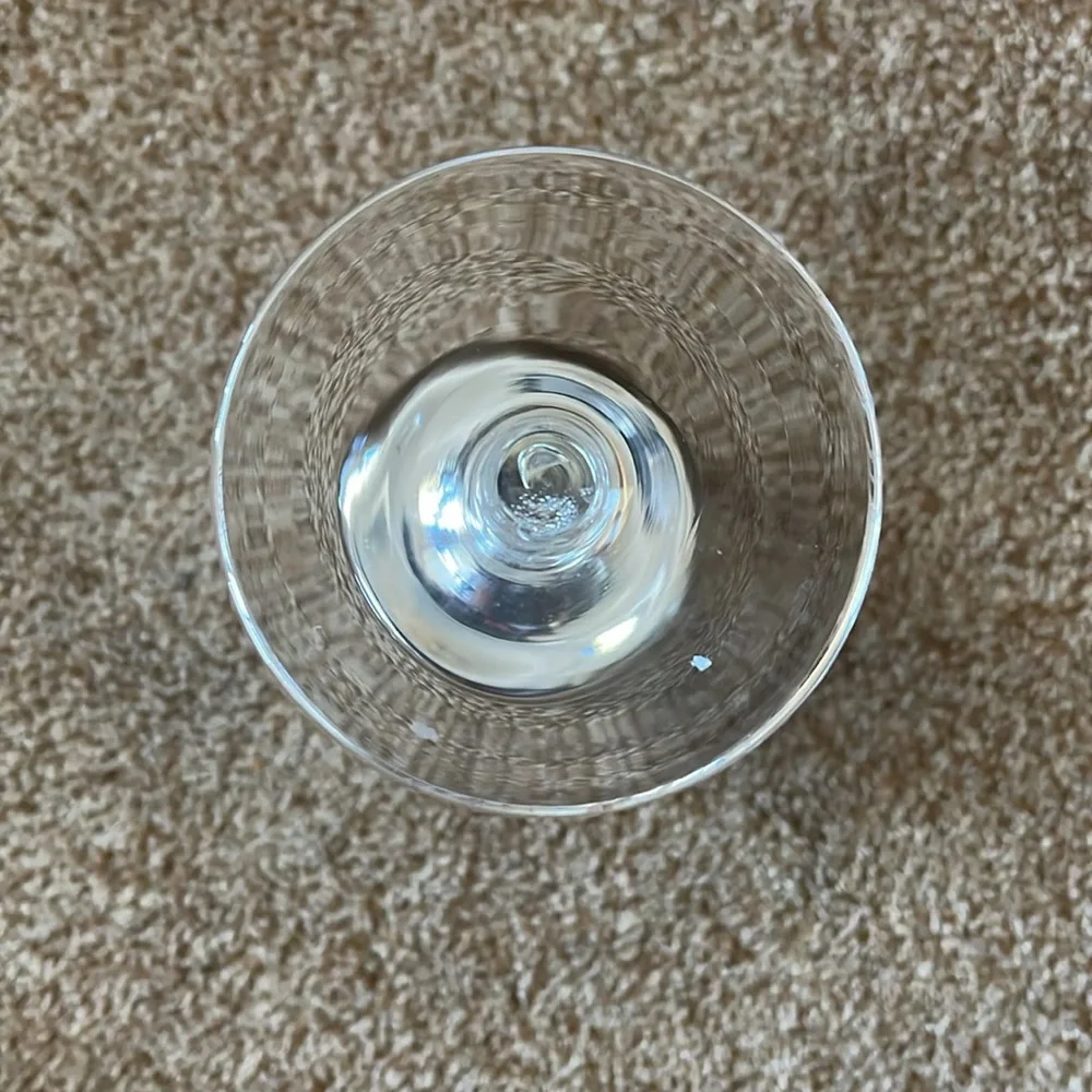VTG striped Wine Glass/candle votives 8”